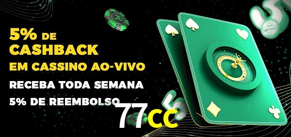 Promoções do cassino ao Vivo 77cc